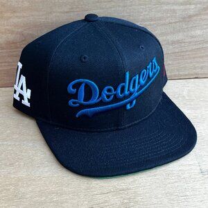 MITCHELL & NESS LOS ANGELES DODGERS SNAPBACK HAT Black Adjustable Structured NEW